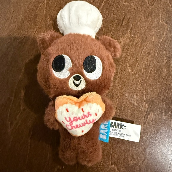 Bark Box Dog Toy Teddy Baker Valentines Day Crinkle Squeak Heart size S - Picture 1 of 2